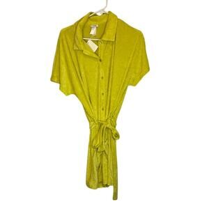 NWT Andie The Button Up Romper Honeysuckle Terry Cloth Beach Coverup